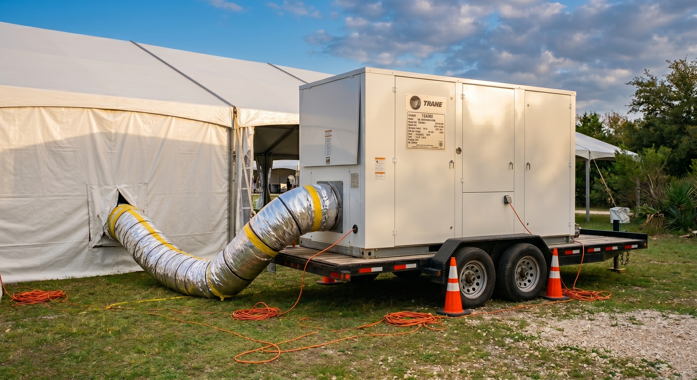 Hoss mobile HVAC units deployed at an outdoor event site