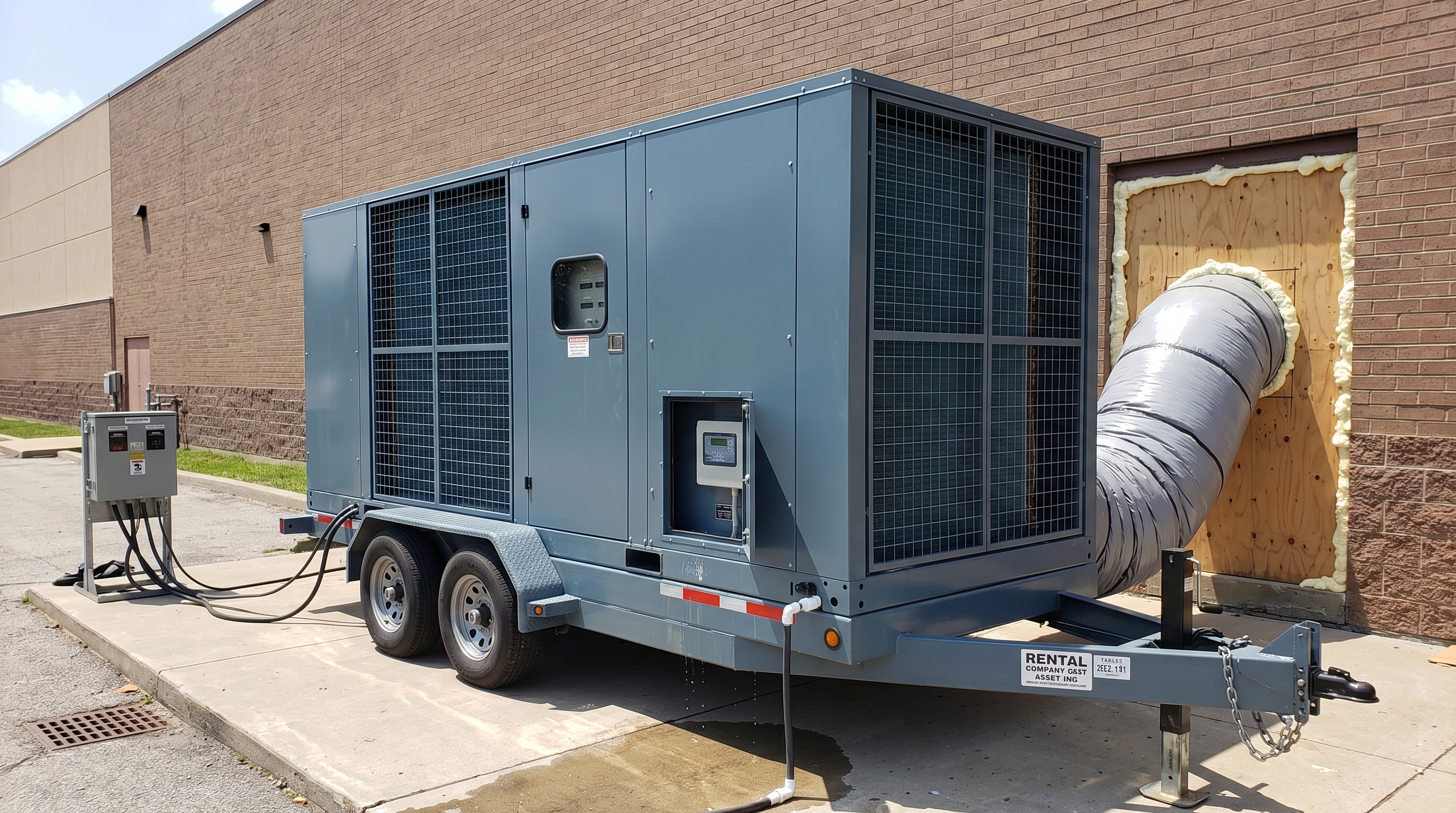 Portable HVAC unit on trailer